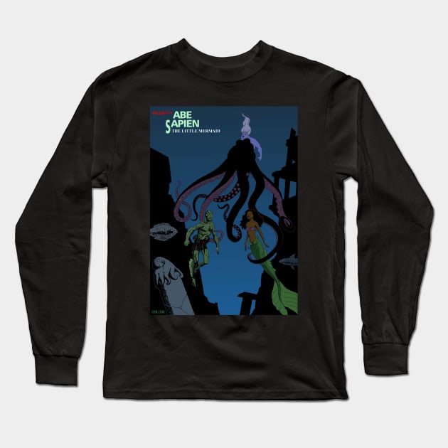 Hellboy's Abe Sapien meets Ariel, The Little Mermaid Long Sleeve T-Shirt by thecountingtree